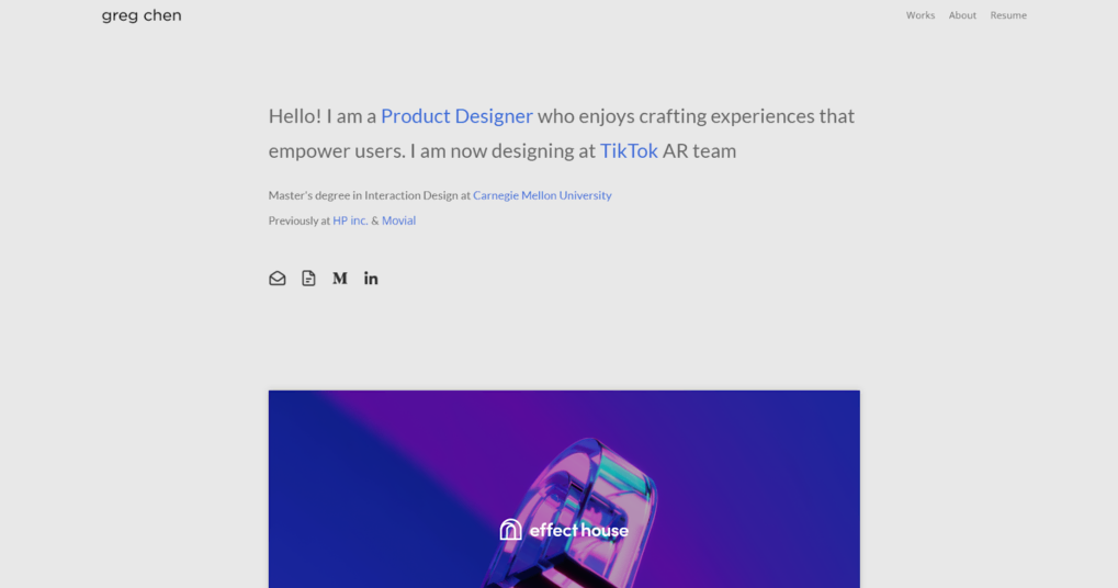 Portfolio del diseñador de productos Greg Chen