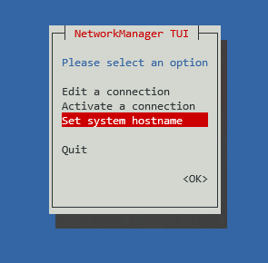 Ventana TUI de NetworkManager