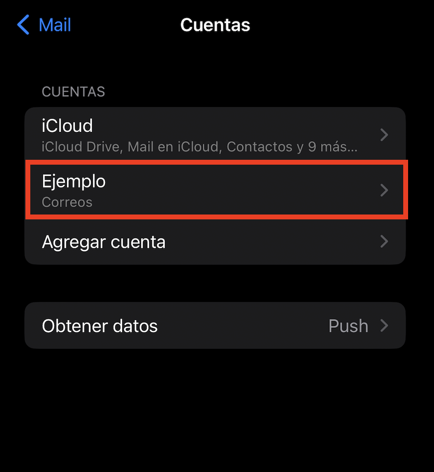 Cuentas de correo en iPhone