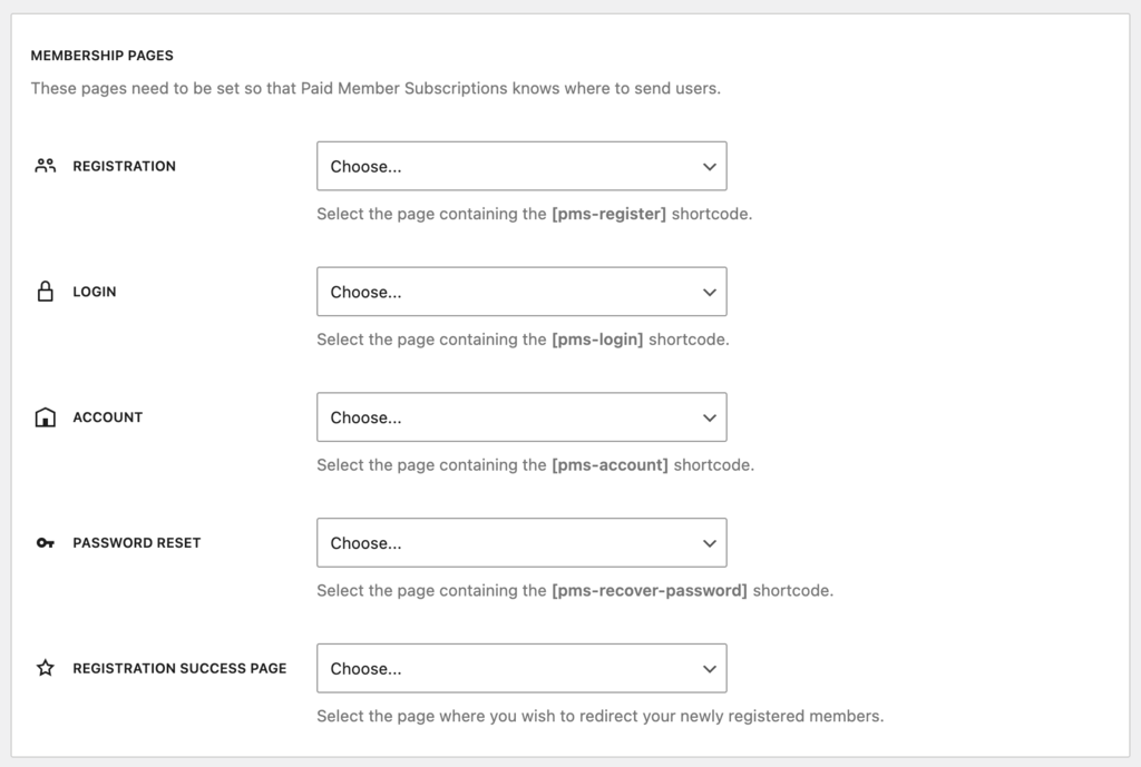 Páginas de afiliación de Paid Member Subscriptions