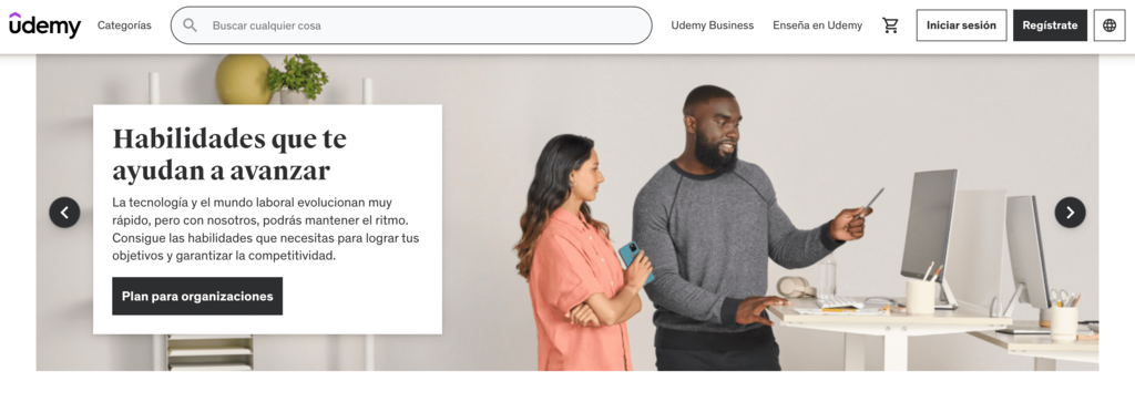 Sitio web de Udemy