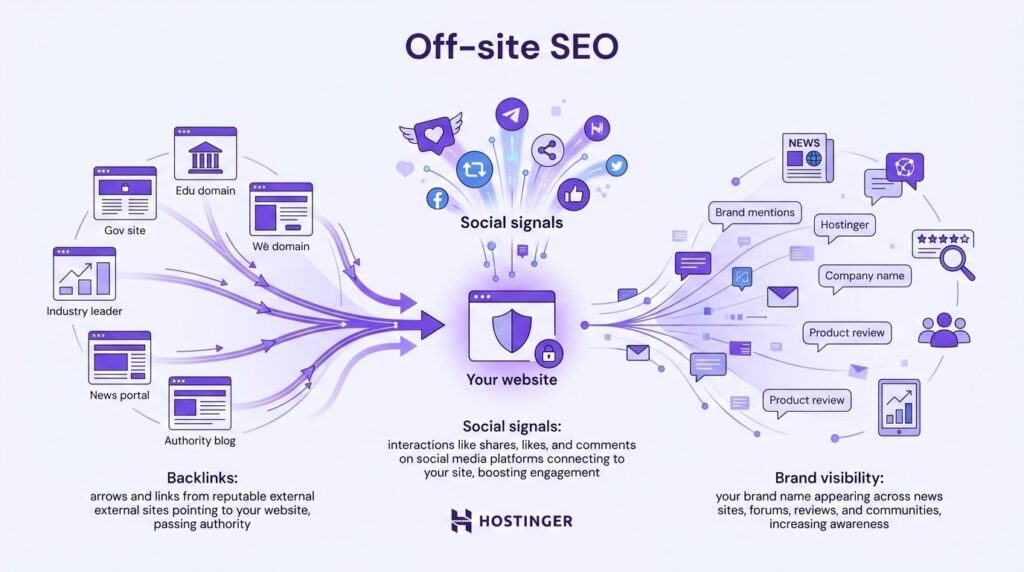 Een infographic die off-site SEO uitlegt