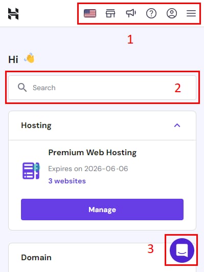 The mobile view of Hostinger Members Area