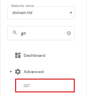 The Git section in hPanel at Hostinger