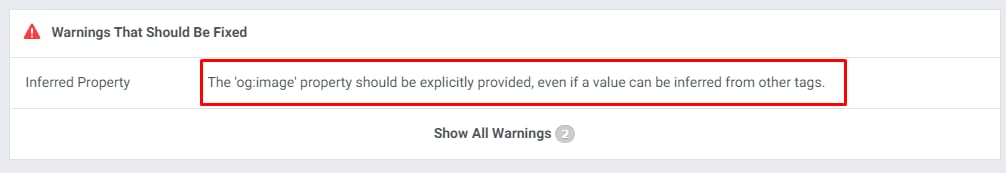 A warning regarding image property
