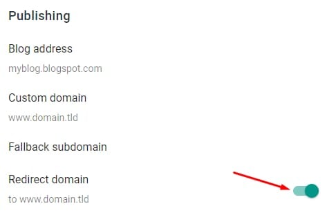 Redirecting a domain on Blogger