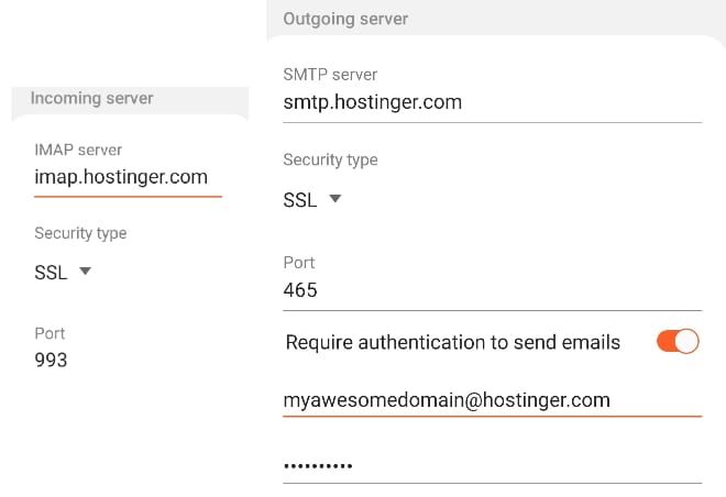 Setting up Hostinger Email on Samsung Mail for Android