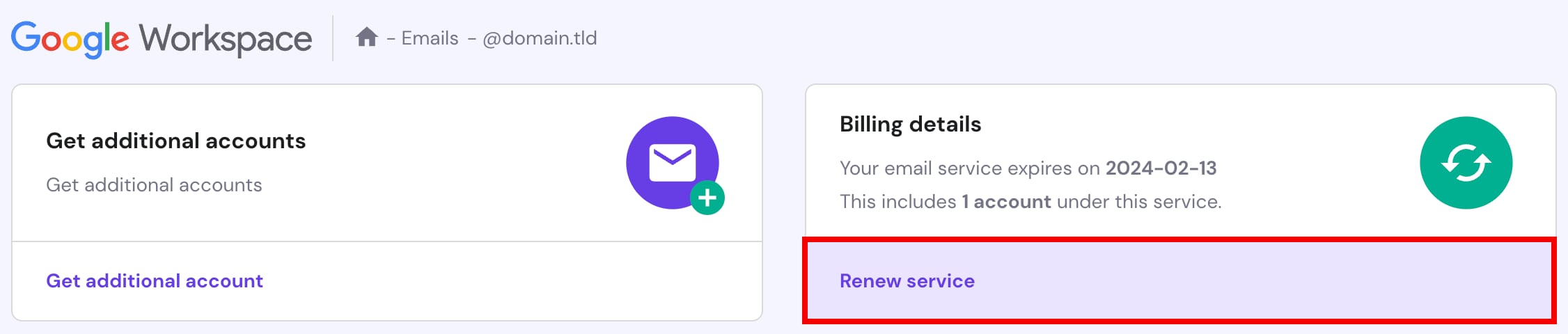 Renewing Google Workspace at Hostinger