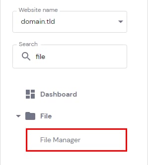 Accessing the file manager in Hostinger