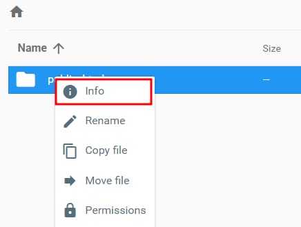 The size and number of inodes shown in the file manager