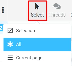 Selecting the emails in Hostinger Email