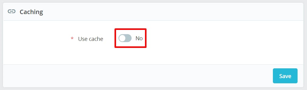 The Caching section of LiteSpeed Cache in PrestaShop