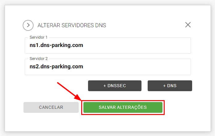 Saving DNS changes in Registro.br