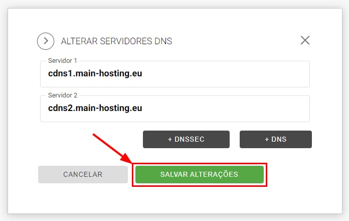 Saving DNS changes in Registro.br