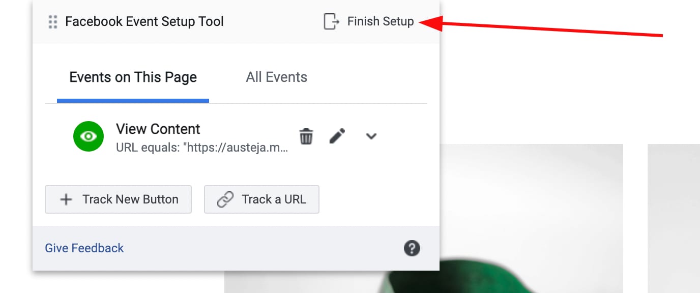Setting up Facebook Pixel events