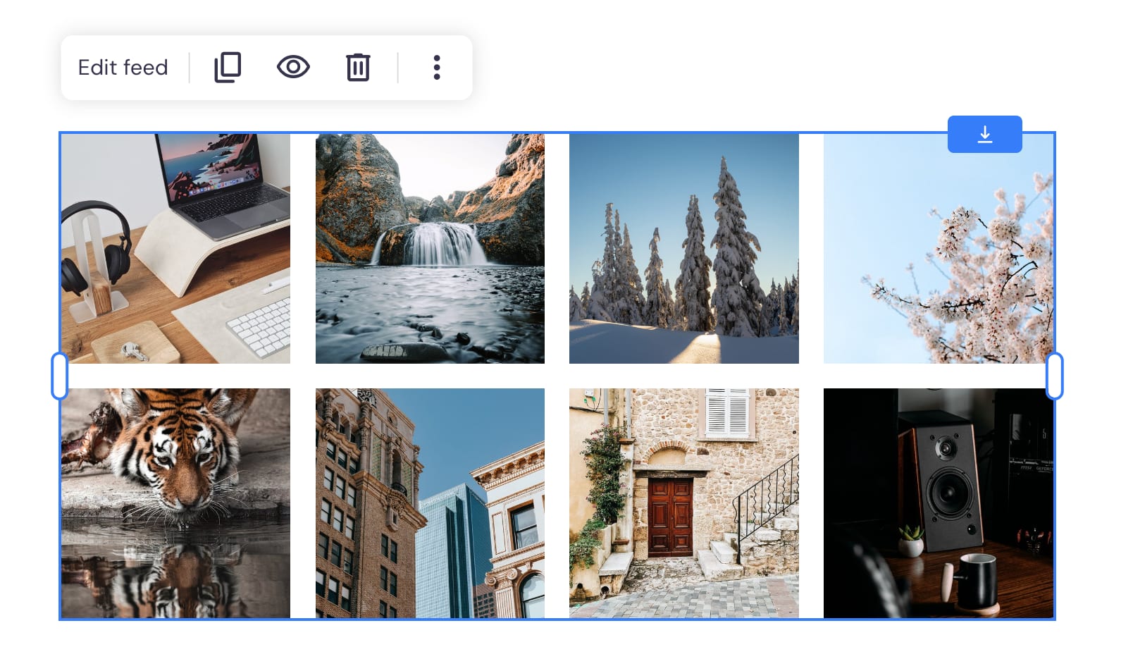 Instagram feed element settings and editing options in Hostinger Website Builder