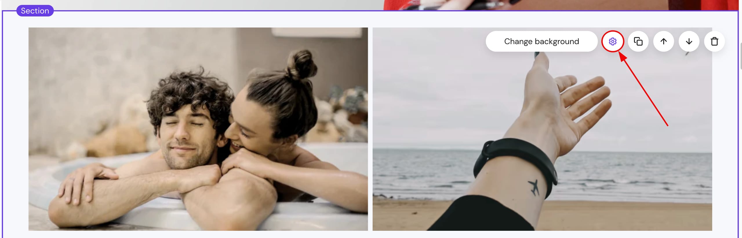 Accessing vlog section settings in Hostinger Website Builder