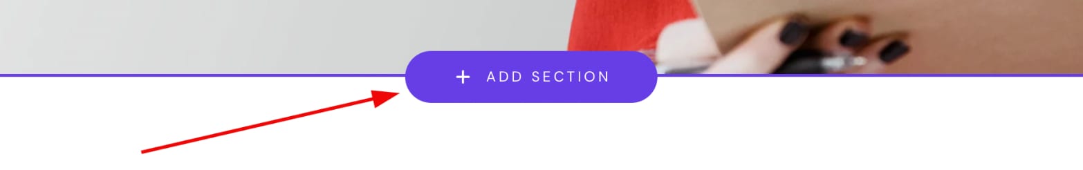 The button Add Section in Hostinger Website Builder