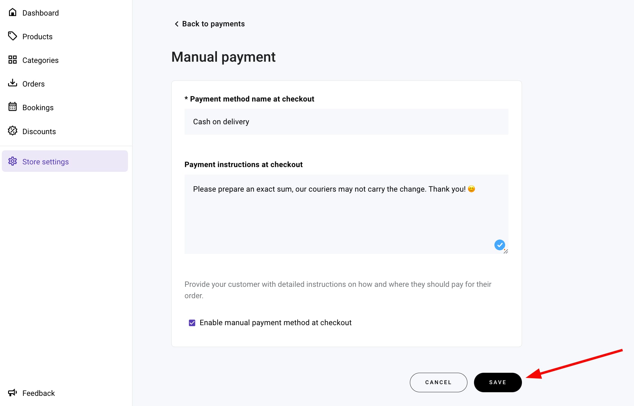 Setting up payment methods in Hostinger Website Builder