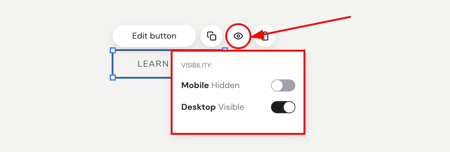 Element visibility settings in Hostinger Website Builder