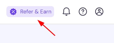 The Refer & Earn button on Hostinger hPanel to reach the Referrals page