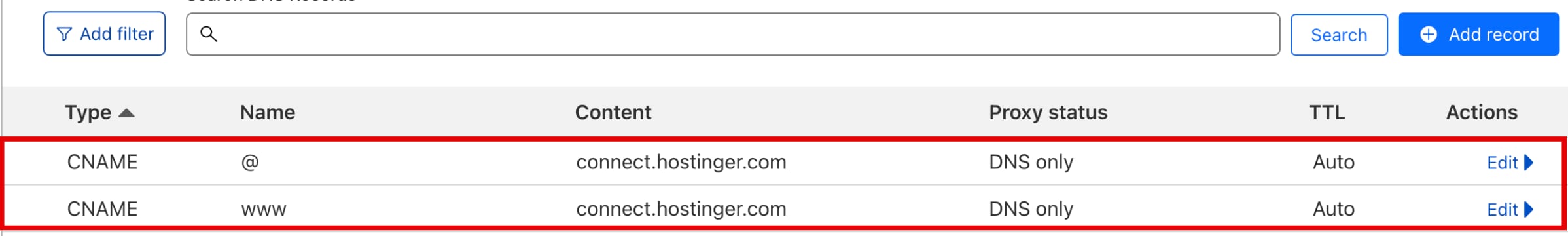 Pointing a domain to Hostinger Website Builder via CNAME records