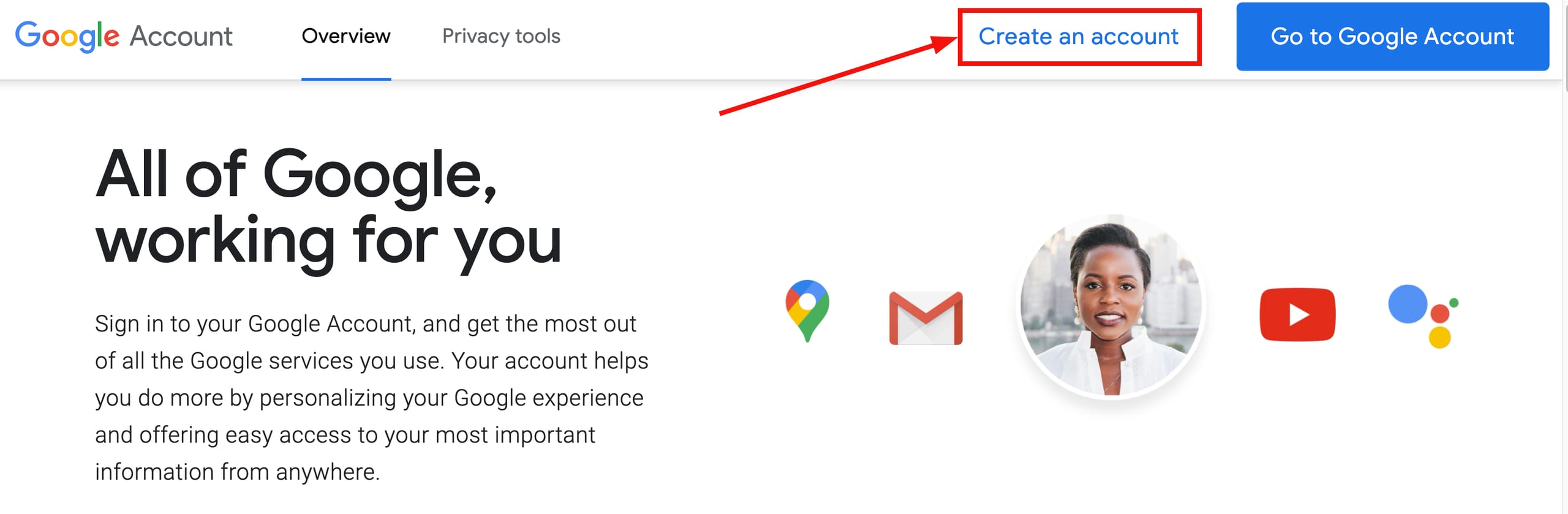 Creating a new Google account