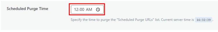The button to specify the preferred time for scheduled purge time
