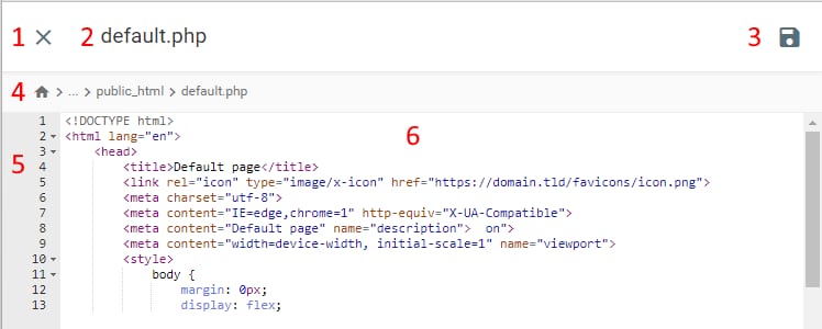 The File Editor sections and buttons