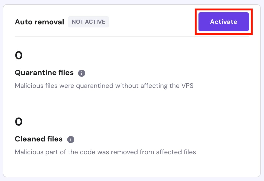 Purchasing a Monarx license for the VPS Malware Scanner at Hostinger