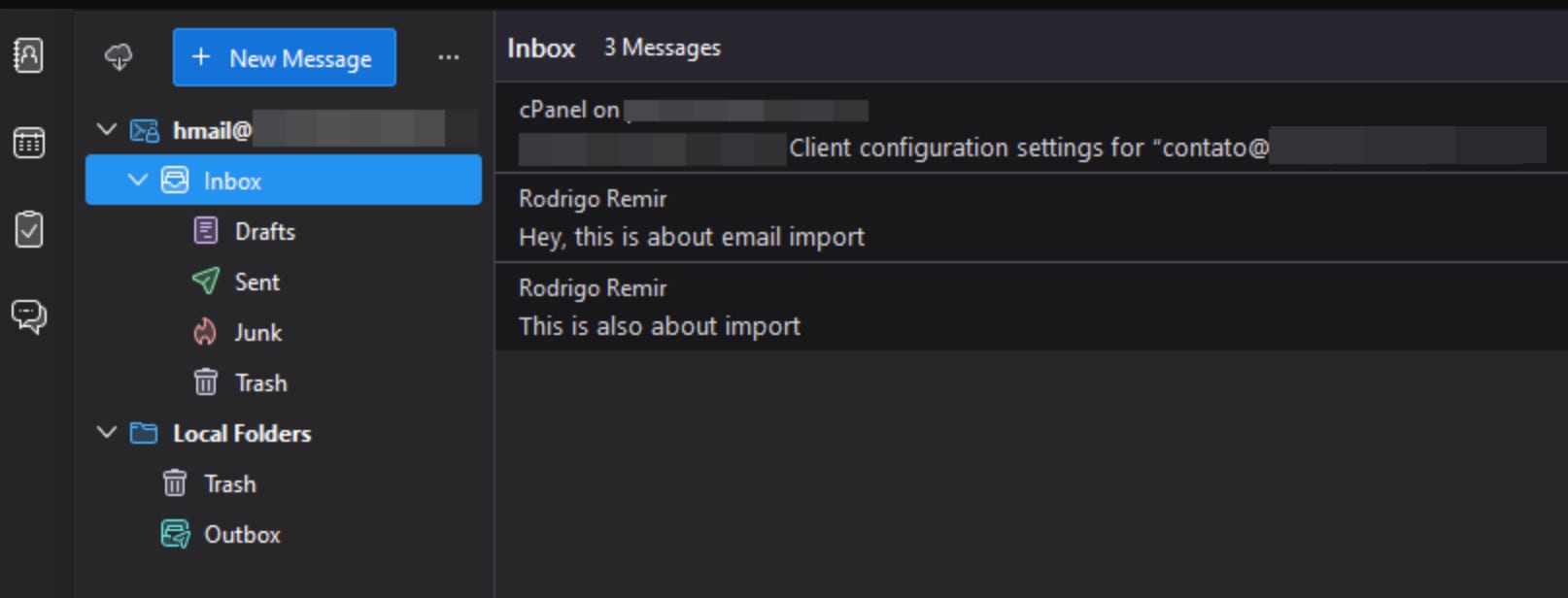 Importing emails from a backup to Thunderbird