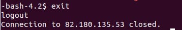 Exiting the current SSH session