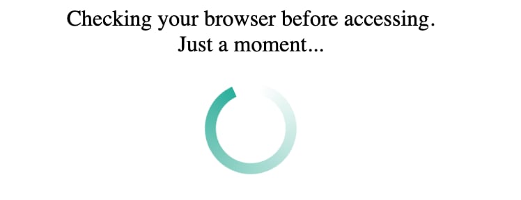 The browser challenge page after enabling the