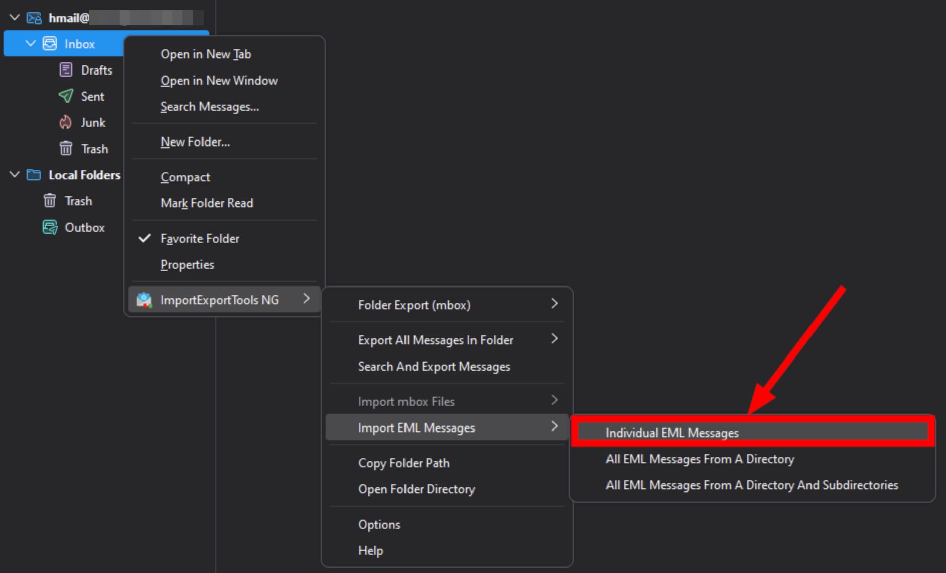 Importing emails to Thunderbird