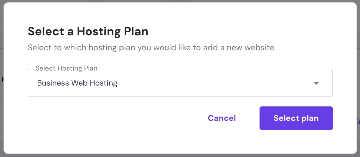 Selecting the hosting plan at Hostinger