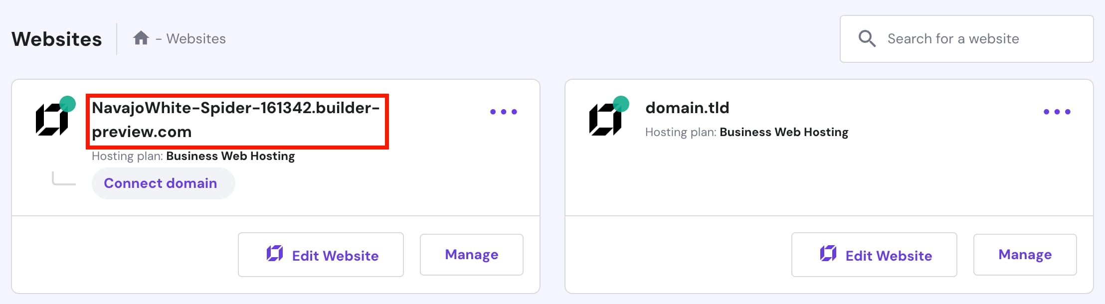 A duplicated Hostinger Website Builder website