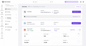 PrestaShop VPS Overview Page