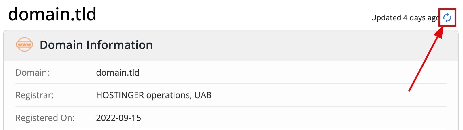 Looking up a domain name in Whois, the public domains database