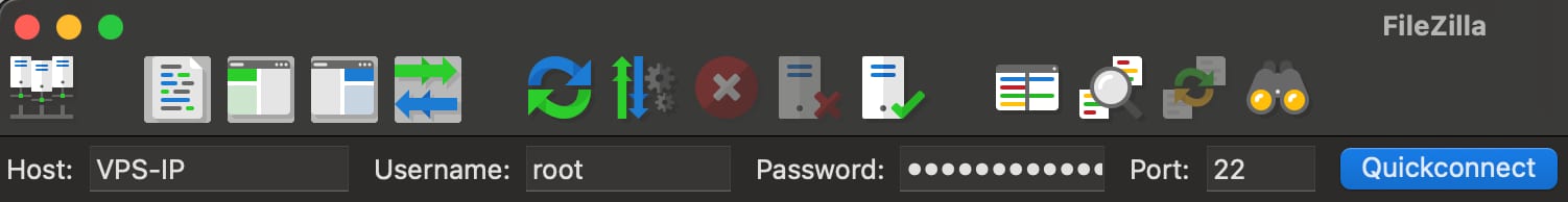 FileZilla VPS SFTP connect