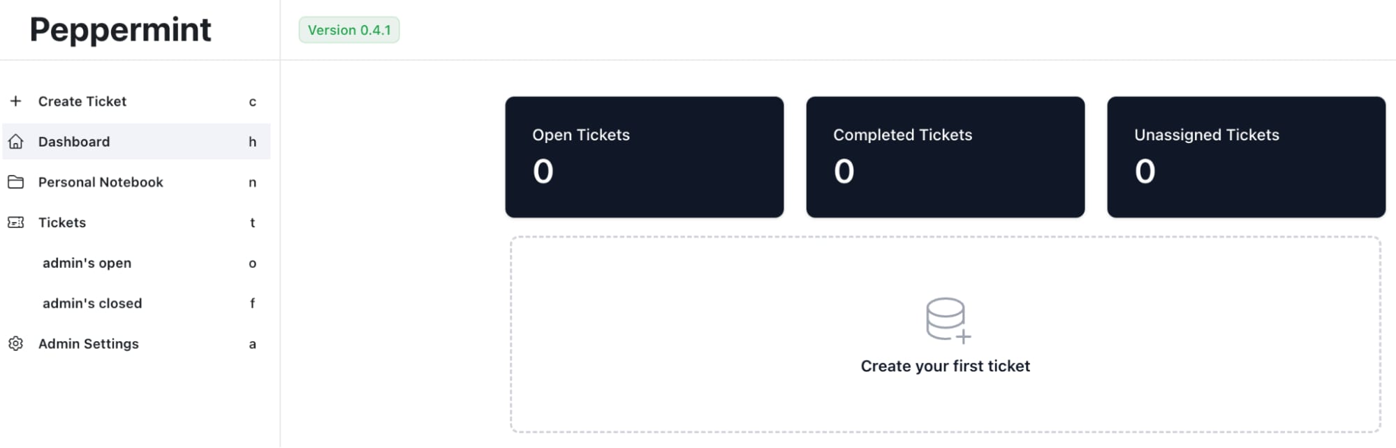 The Peppermint.sh dashboard