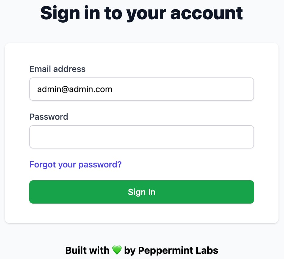 The Peppermint.sh Users settings