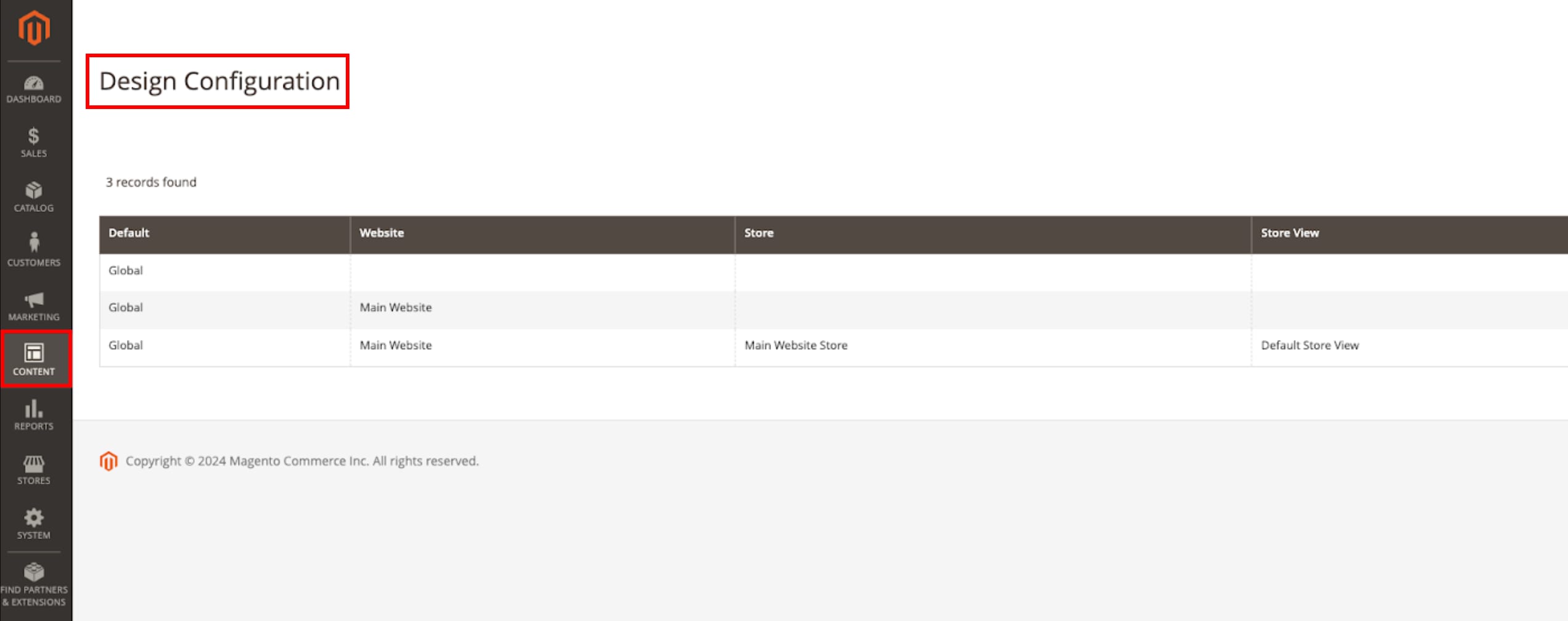 Store design configuration settings in Magento 2