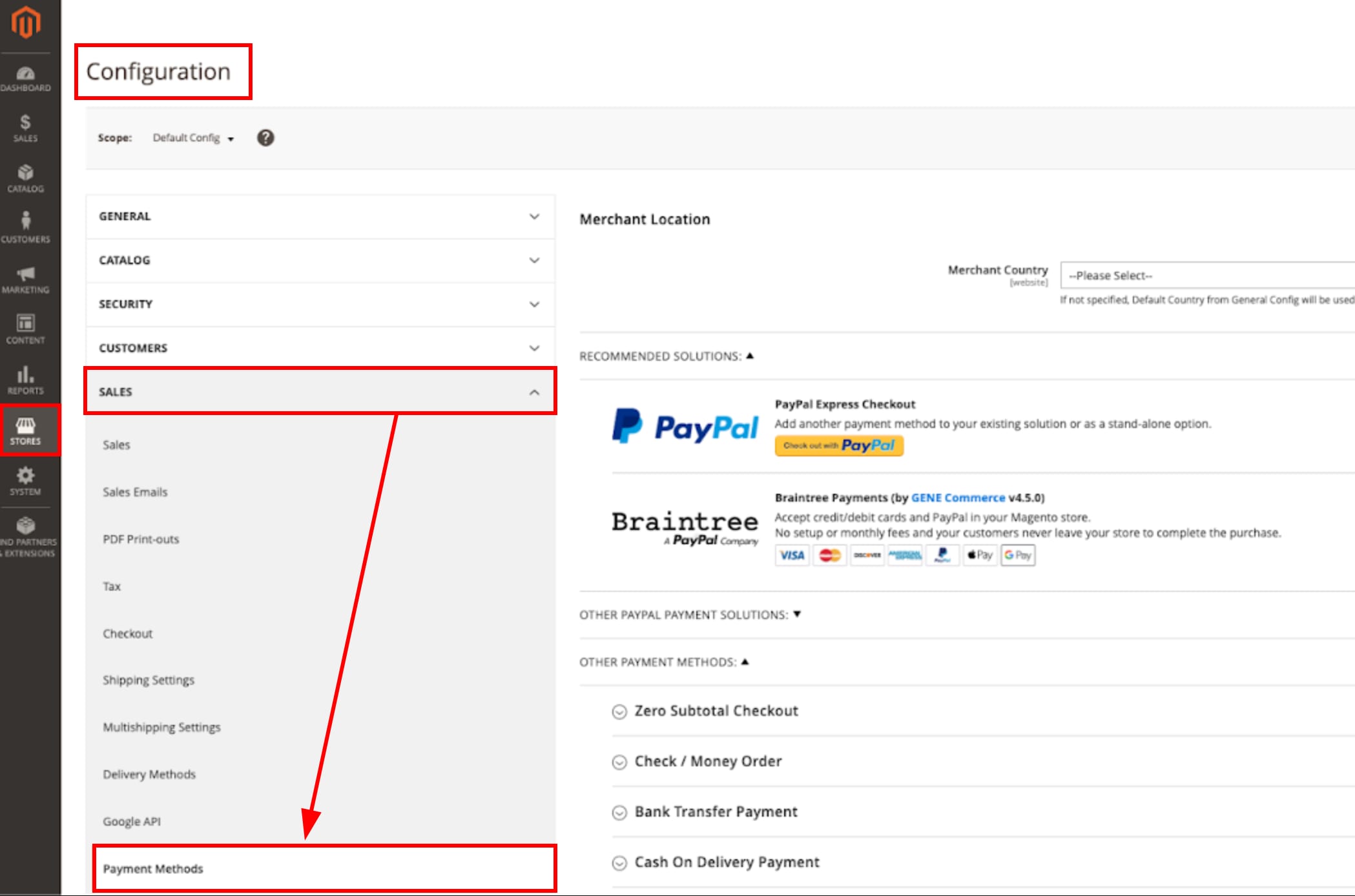 Setting up payment and shipping options in Magento
