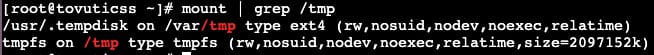 mount | grep /tmp