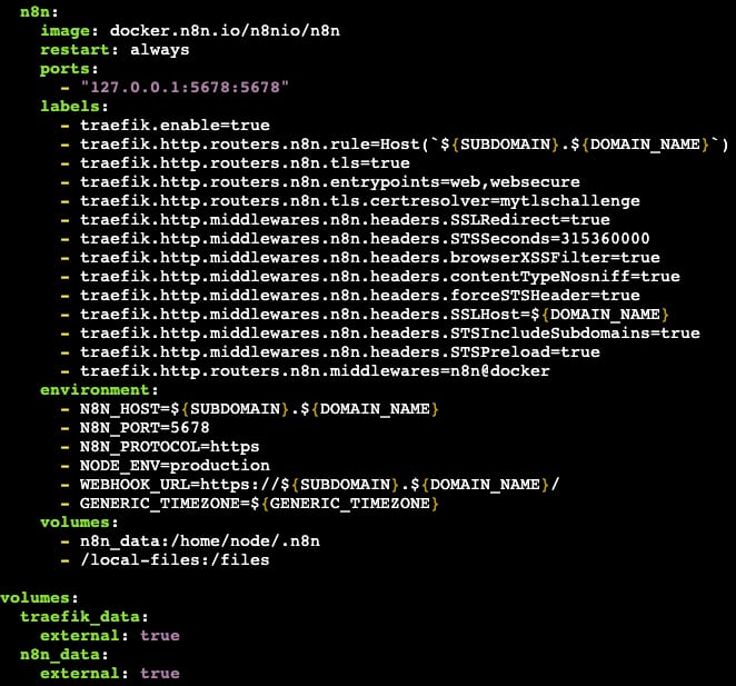 n8n docker-compose.yaml