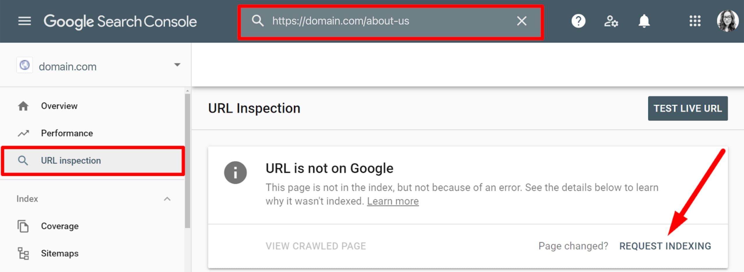Requesting Google to index a particular page of your website