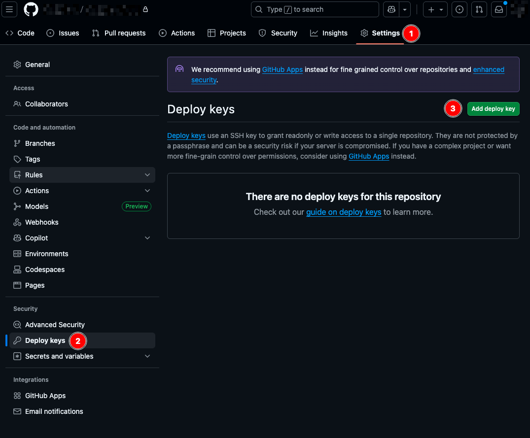 GitHub deploy key