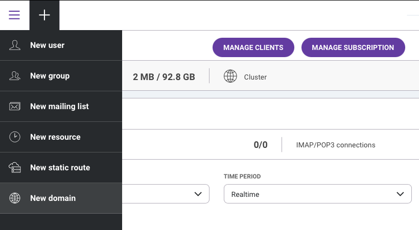 IceWarp WebAdmin add domain