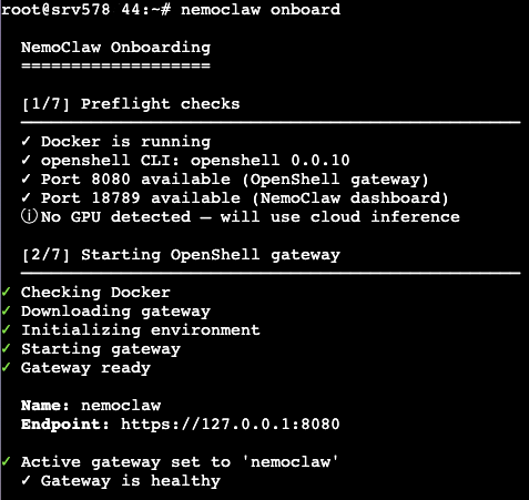 NemoClaw onboarding terminal