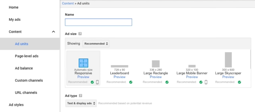 adding ad units in google adsense